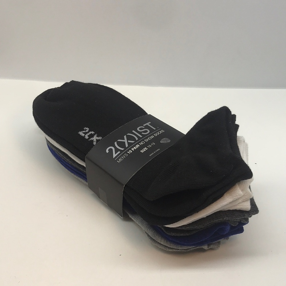 2 (X) IST MENŚ 10 PAIR NO SHOW SOCKS SIZE 10-13